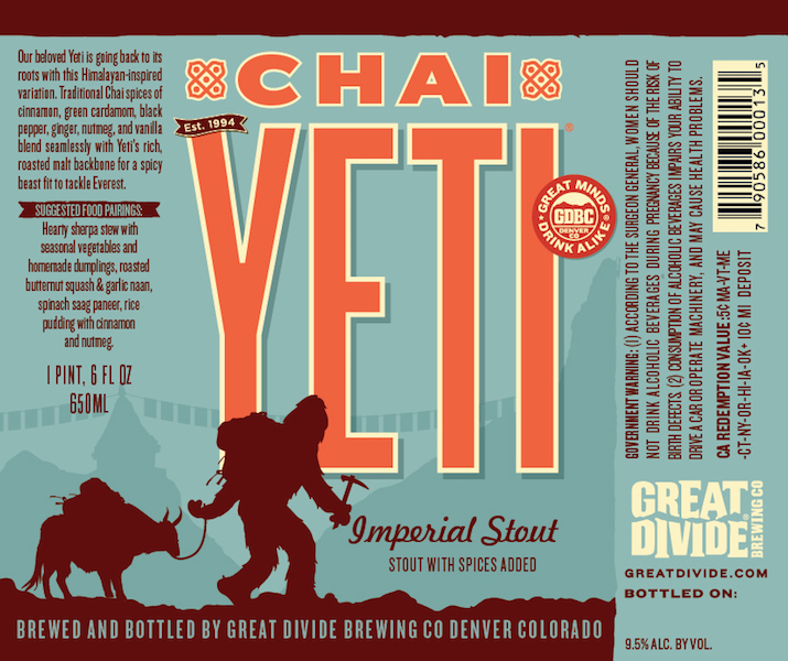 GREAT DIVIDE UNVEILS CHAI YETI